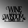 Wallity Wine Wisdom Escultura de Pared de Metal Negra
